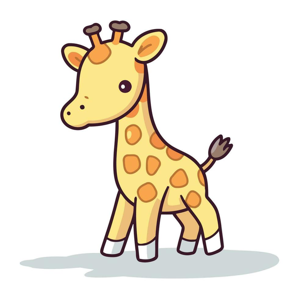Giraffe cartoon character. Cute giraffe vector illustration.