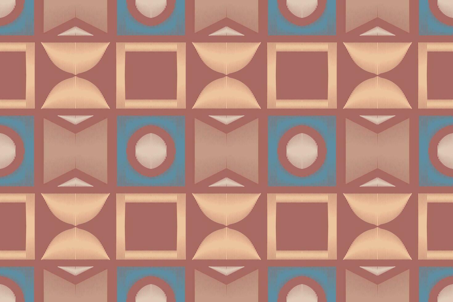 Ikat Floral Paisley Embroidery Background. Ikat Triangle Geometric Ethnic Oriental Pattern Traditional. Ikat Aztec Style Abstract Design for Print Texture,fabric,saree,sari,carpet. vector