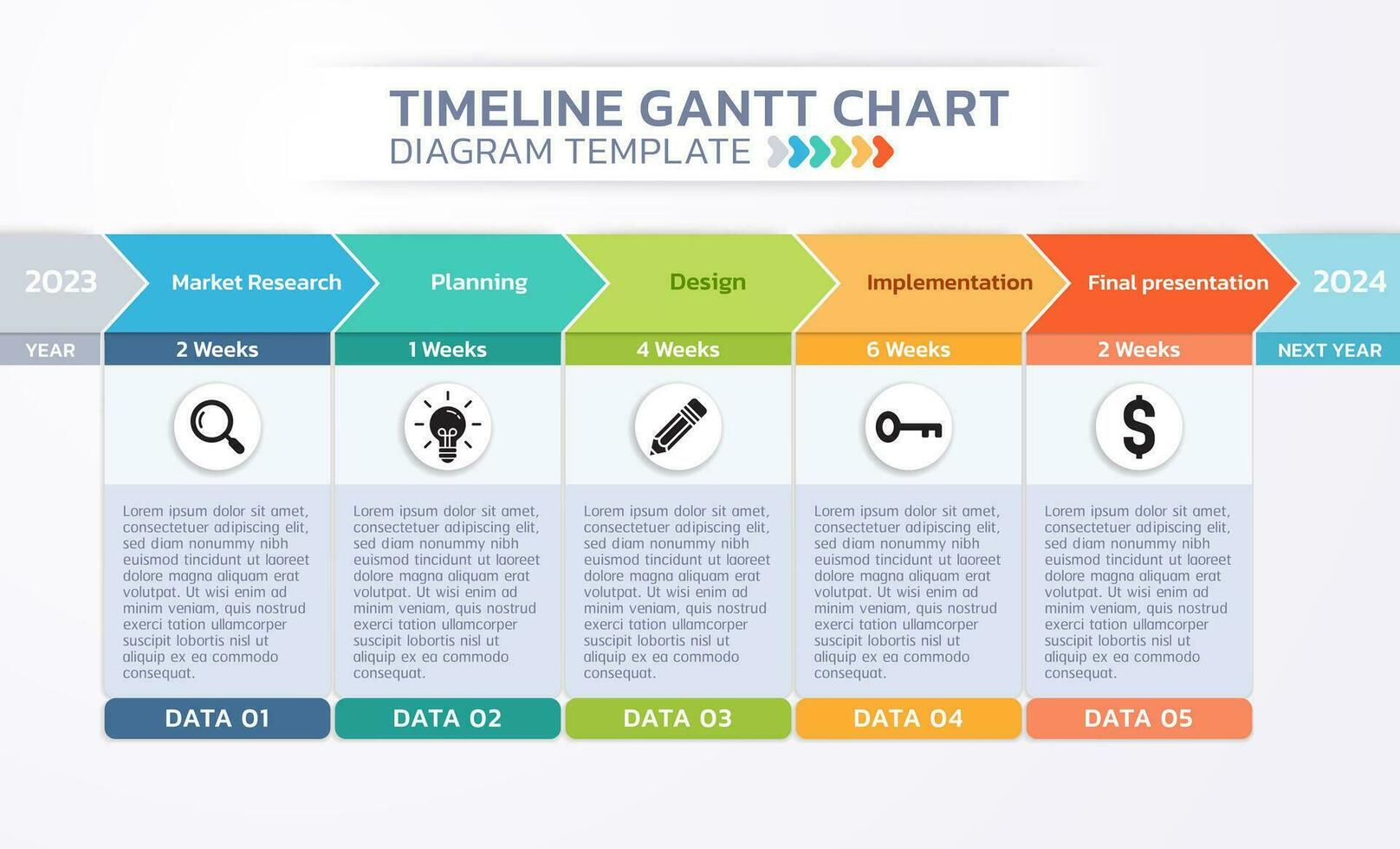 cronograma Gantt gráfico infografía modelo antecedentes vector