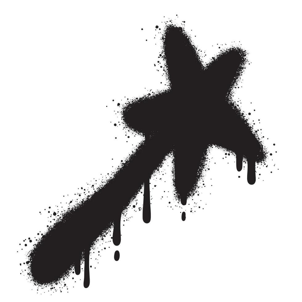 Spray Painted Graffiti fairy wand Sprayed isolated with a white background. vector