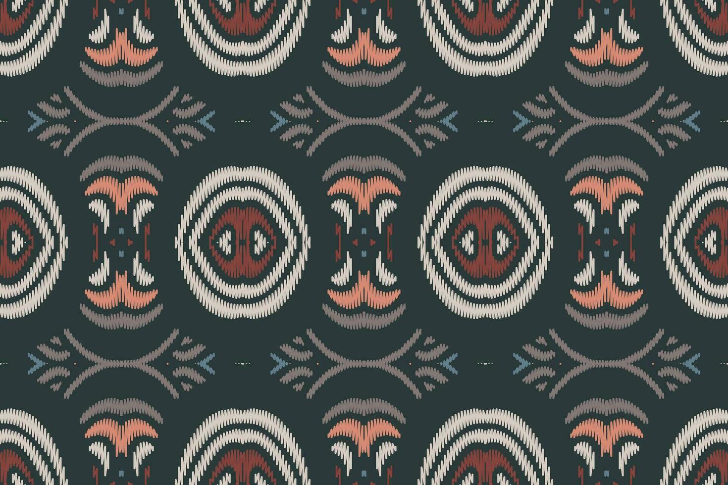 Motif Ikat Floral Paisley Embroidery Background. Ikat Flowers Geometric Ethnic Oriental Pattern traditional.aztec Style Abstract Vector design for Texture,fabric,clothing,wrapping,sarong.