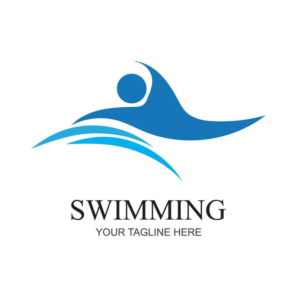 Swimming sport logo ilustration vector design template