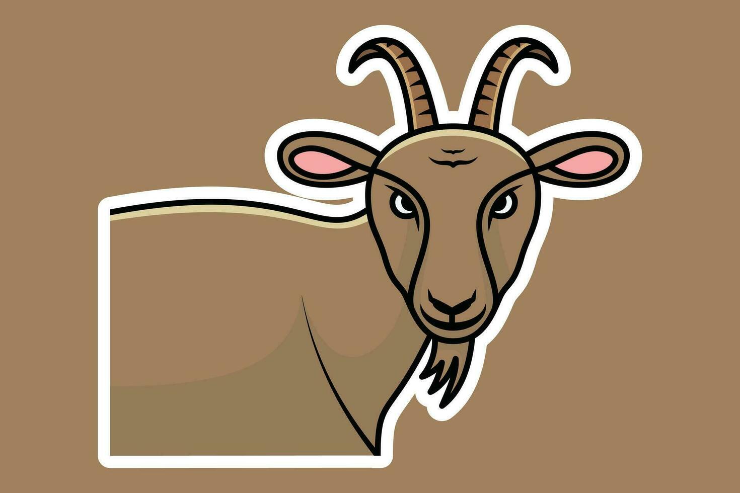 linda cabra animal pegatina diseño vector ilustración. animal objeto icono concepto. granja animal cabra dibujos animados personaje pegatina diseño. eid Mubarak icono concepto.