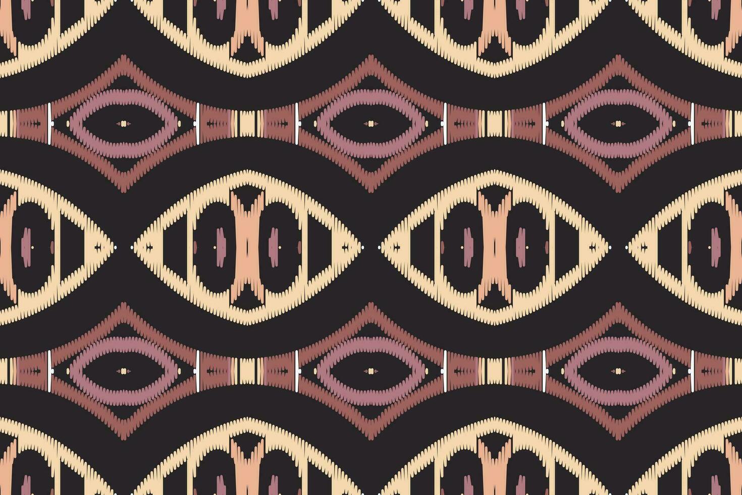 Ikat Seamless Pattern Embroidery Background. Ikat Print Geometric Ethnic Oriental Pattern traditional.aztec Style Abstract Vector illustration.design for Texture,fabric,clothing,wrapping,sarong.