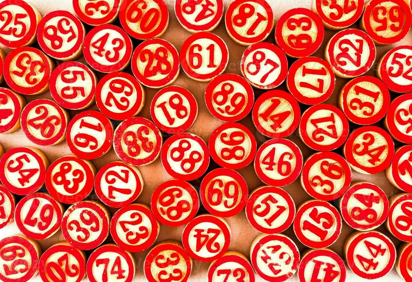 a large number of red and white numbers photo