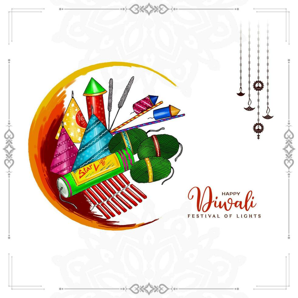 Religious Happy Diwali Indian festival decorative background vector