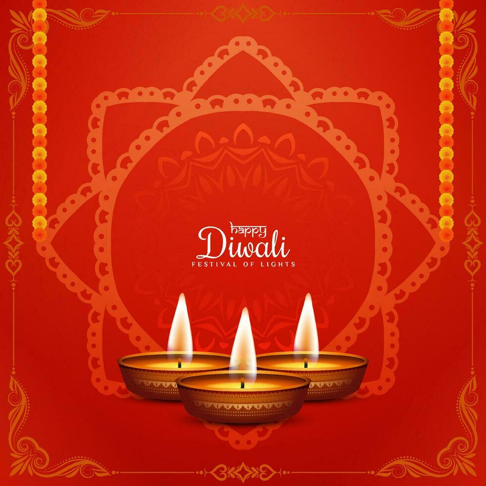 Happy Diwali Indian festival elegant cultural background vector