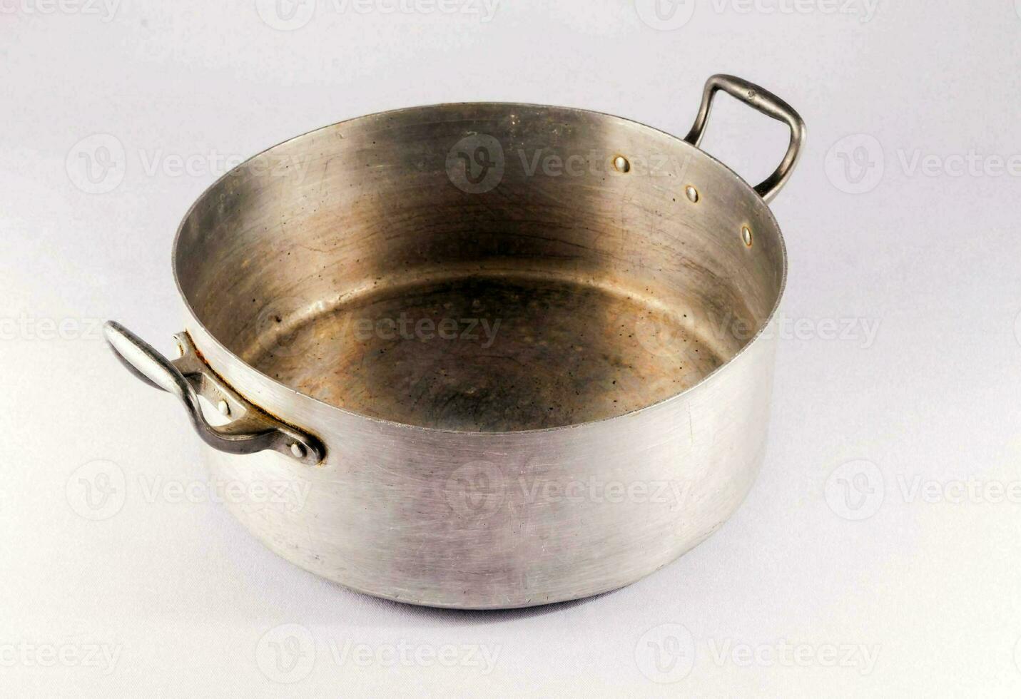 a metal pot on a white background photo