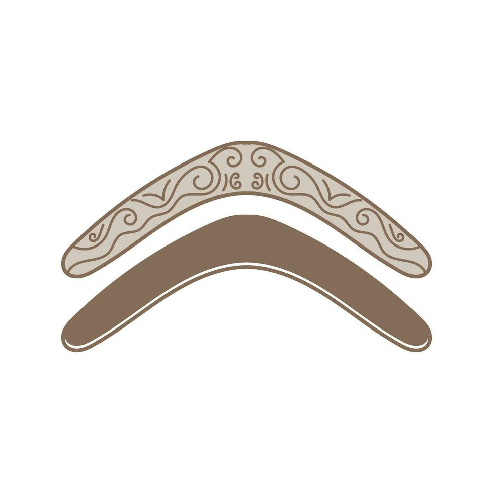 Vintage Retro Australian Aborigine Weapon, Boomerang Icon Illustration vector