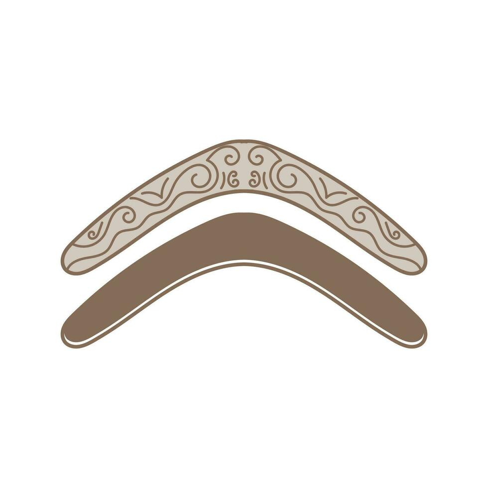 Vintage Retro Australian Aborigine Weapon, Boomerang Icon Illustration vector