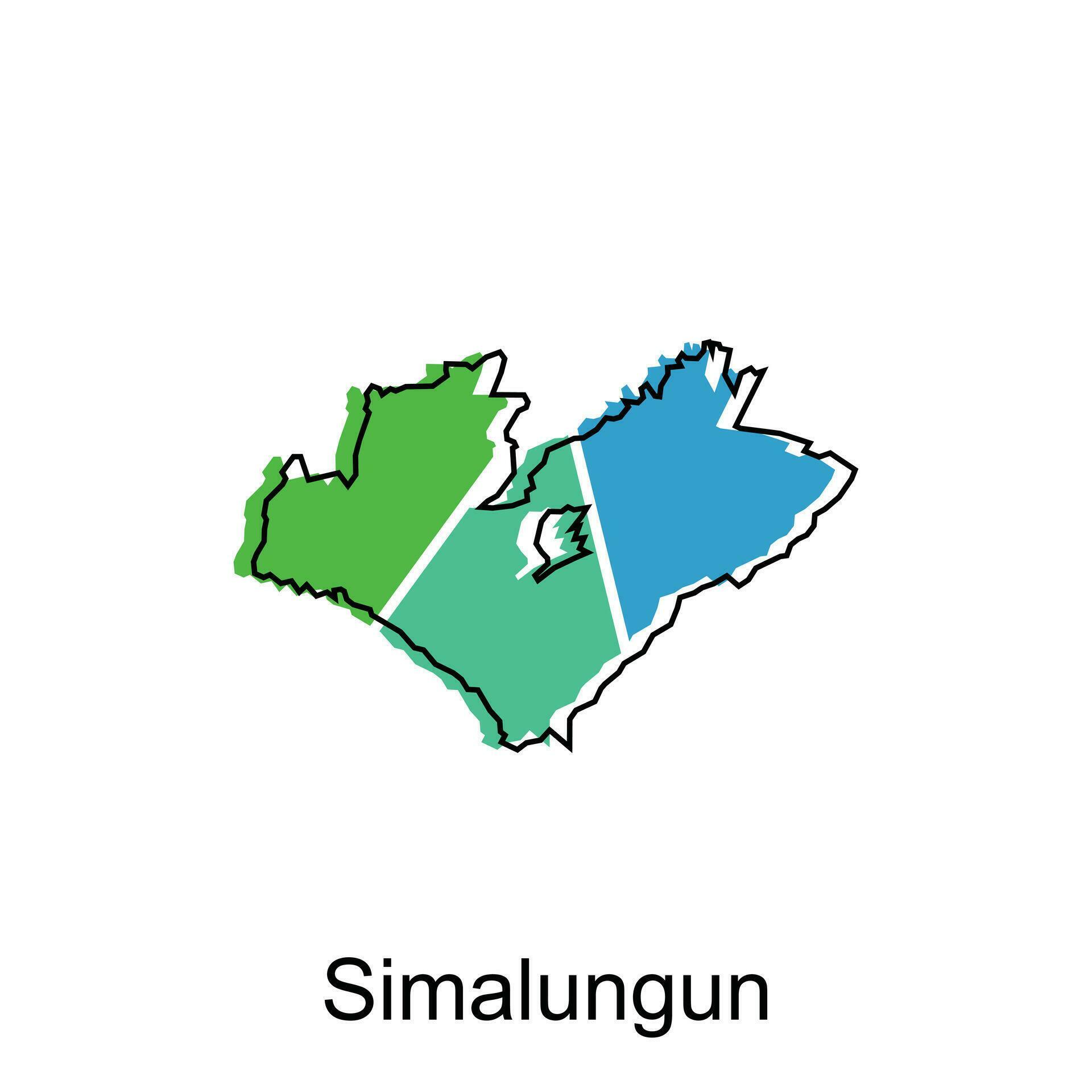 Map City of Simalungun, Map Province of North Sumatra illustration