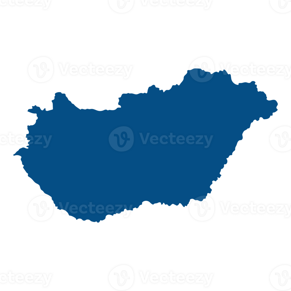Hungary map. Map of Hungary in blue color png