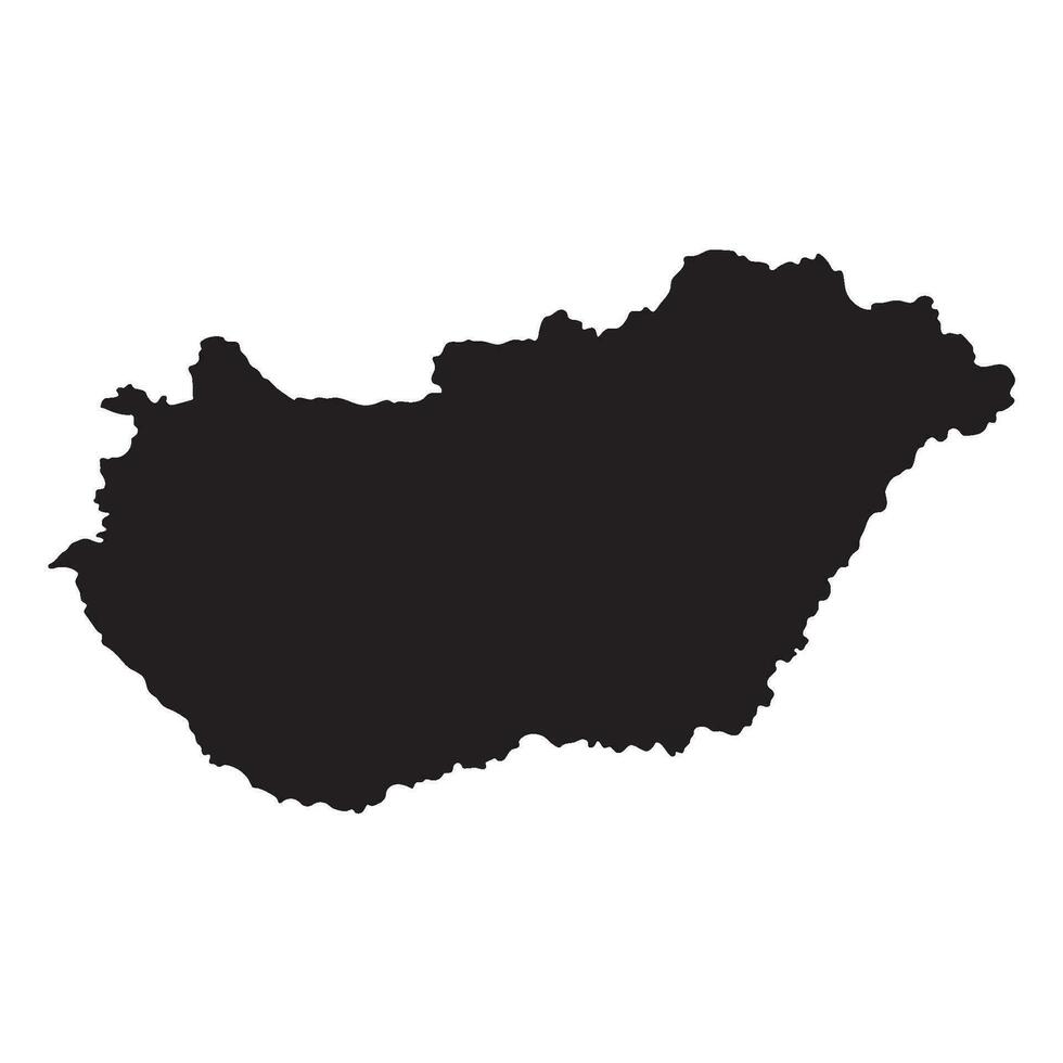 Hungary map. Map of Hungary in high details on black color vector