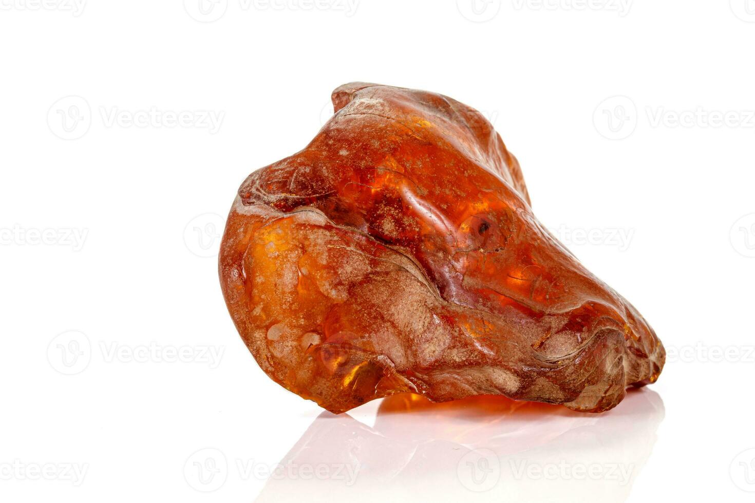 Macro stone amber mineral on white background photo