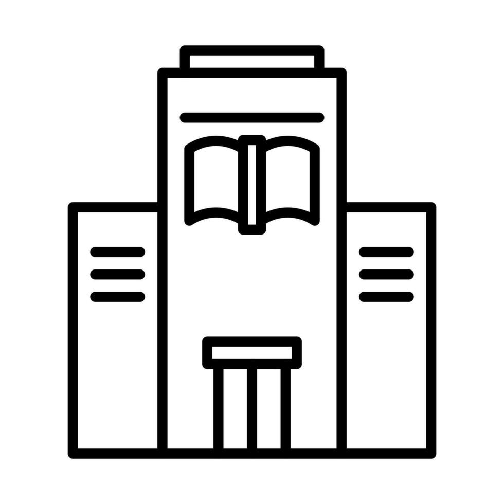 library building icon in line vector