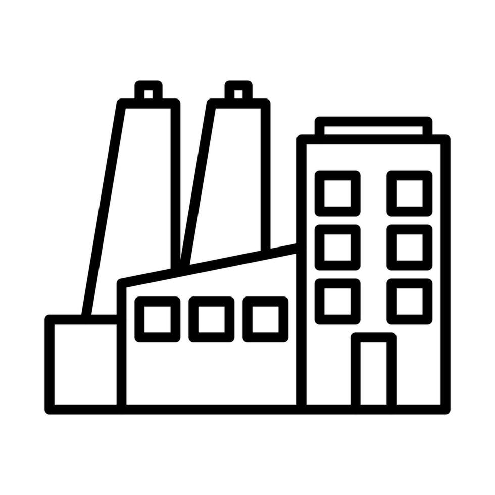 factory building icon in line vector