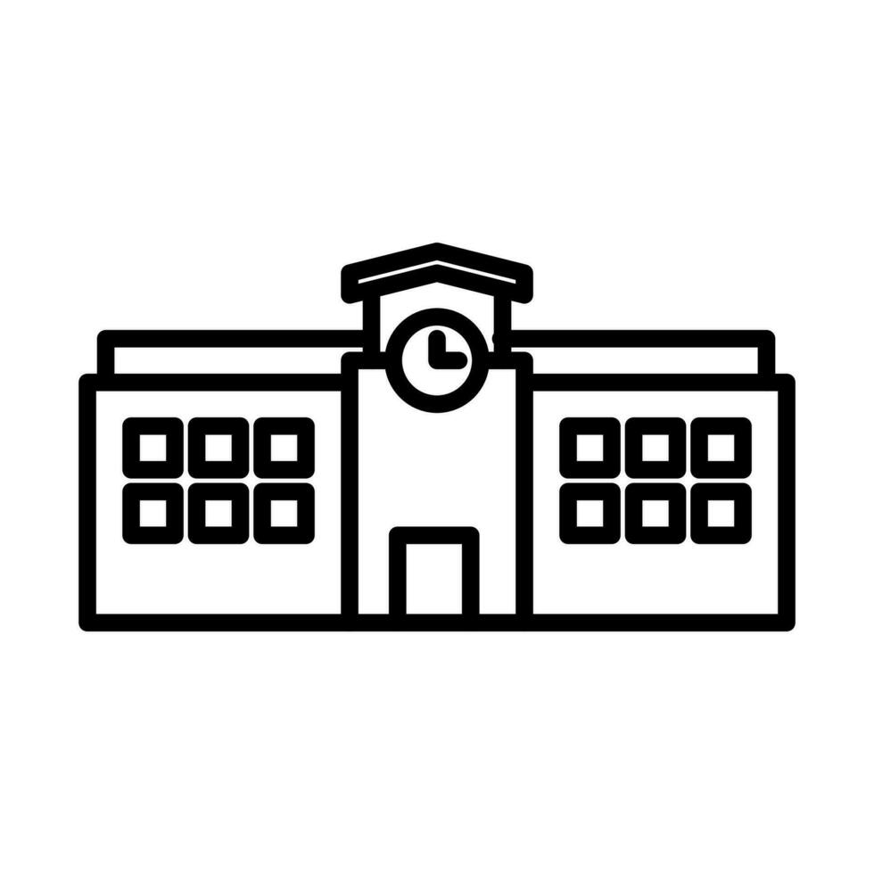 university building icon in line vector