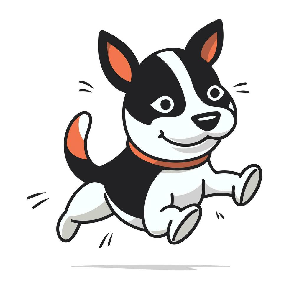 Chihuahua running vector illustration. Cute cartoon dog.