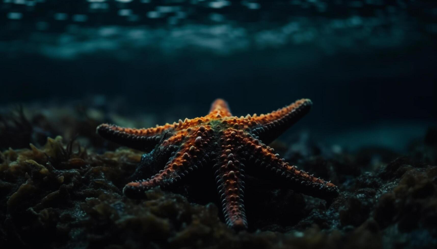 submarino, naturaleza belleza estrella de mar, pez, arrecife, mar vida, acuático generado por ai foto