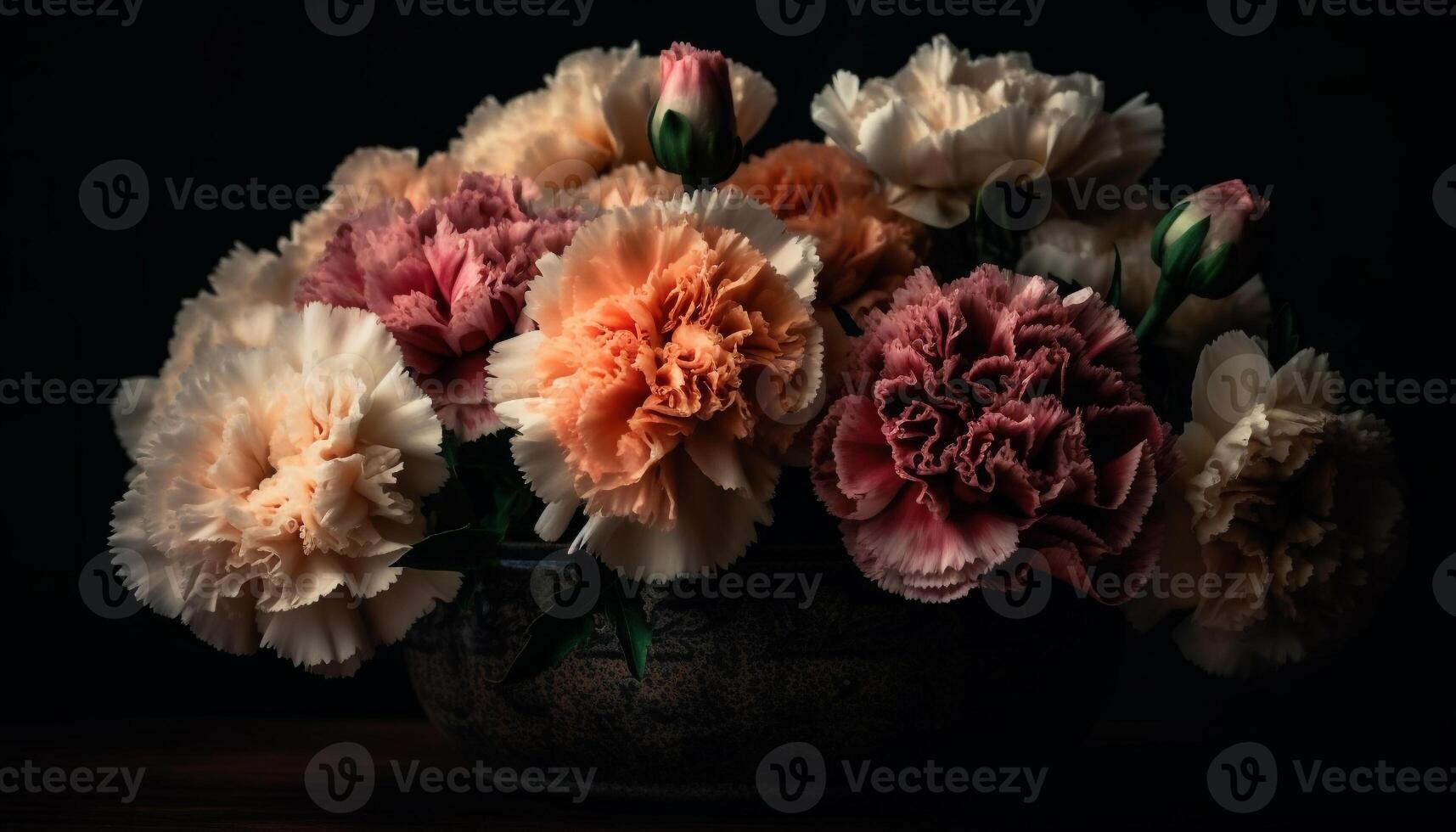 Freshness of nature beauty in a bouquet of multi colored flowers generated by AI photo