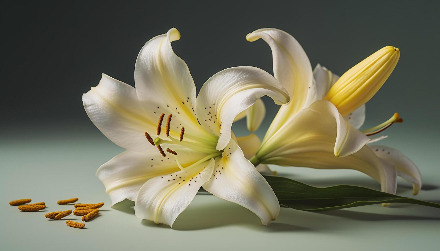 Close up of a yellow flower petal, showcasing the beauty in nature generated by AI photo