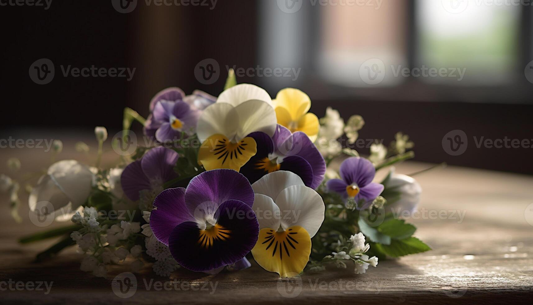 Freshness and beauty in nature a bouquet of multi colored flowers generated by AI photo
