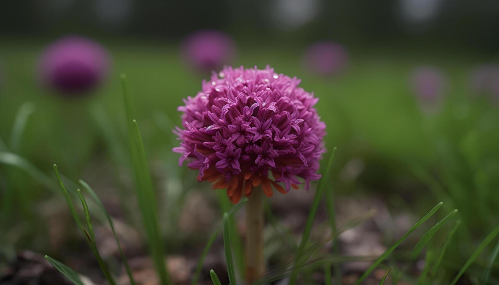 un púrpura flor cabeza flores en el cerca arriba de naturaleza generado por ai foto