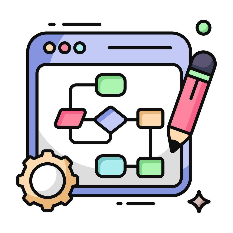 Conceptual flat design icon of web hierarchy vector