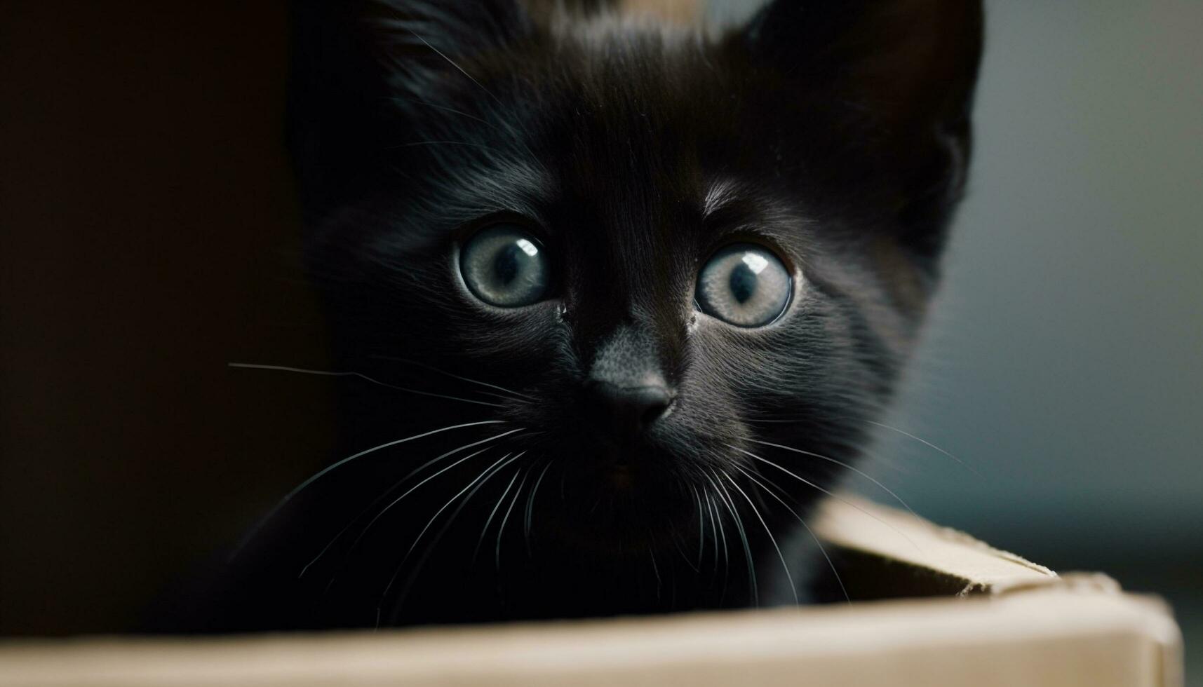 linda Doméstico gato mirando a cámara, pequeño, esponjoso, juguetón gatito generado por ai foto