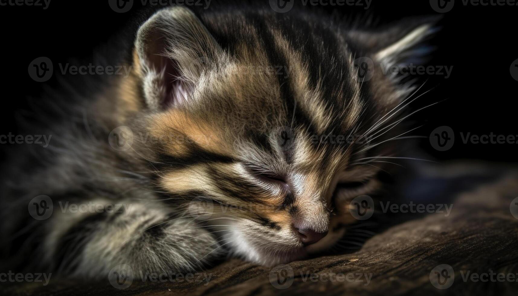 Cute kitten, fluffy fur, playful, staring, whiskers, small, striped generated by AI photo