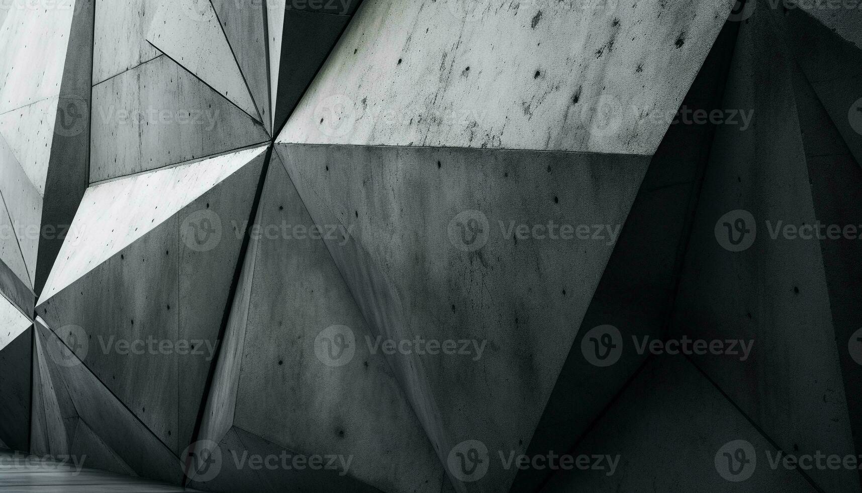 Abstract modern architecture with geometric shapes, concrete walls, and futuristic design generated by AI photo