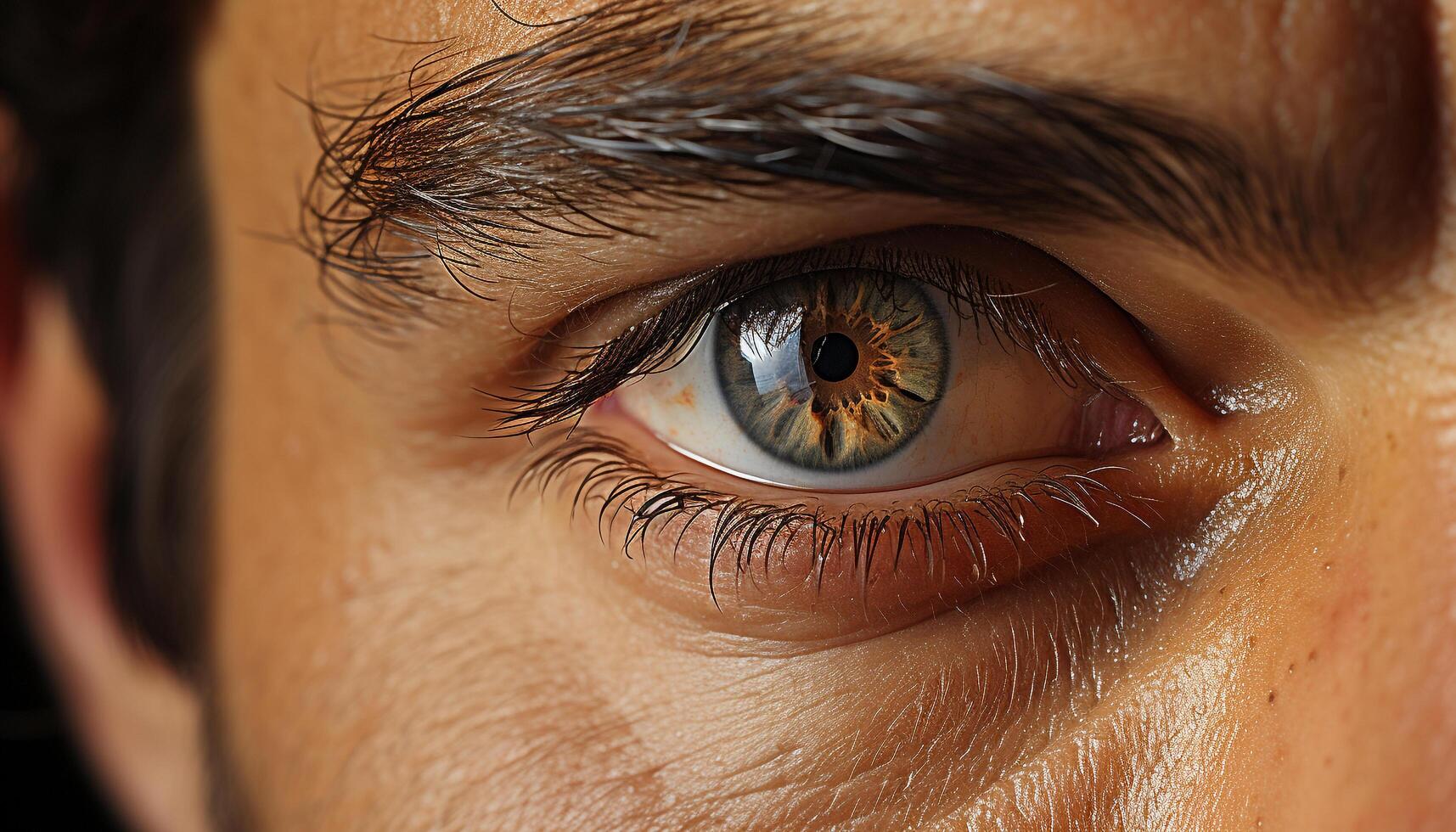 Close up of a human eye, looking at camera, macro shot generated by AI photo