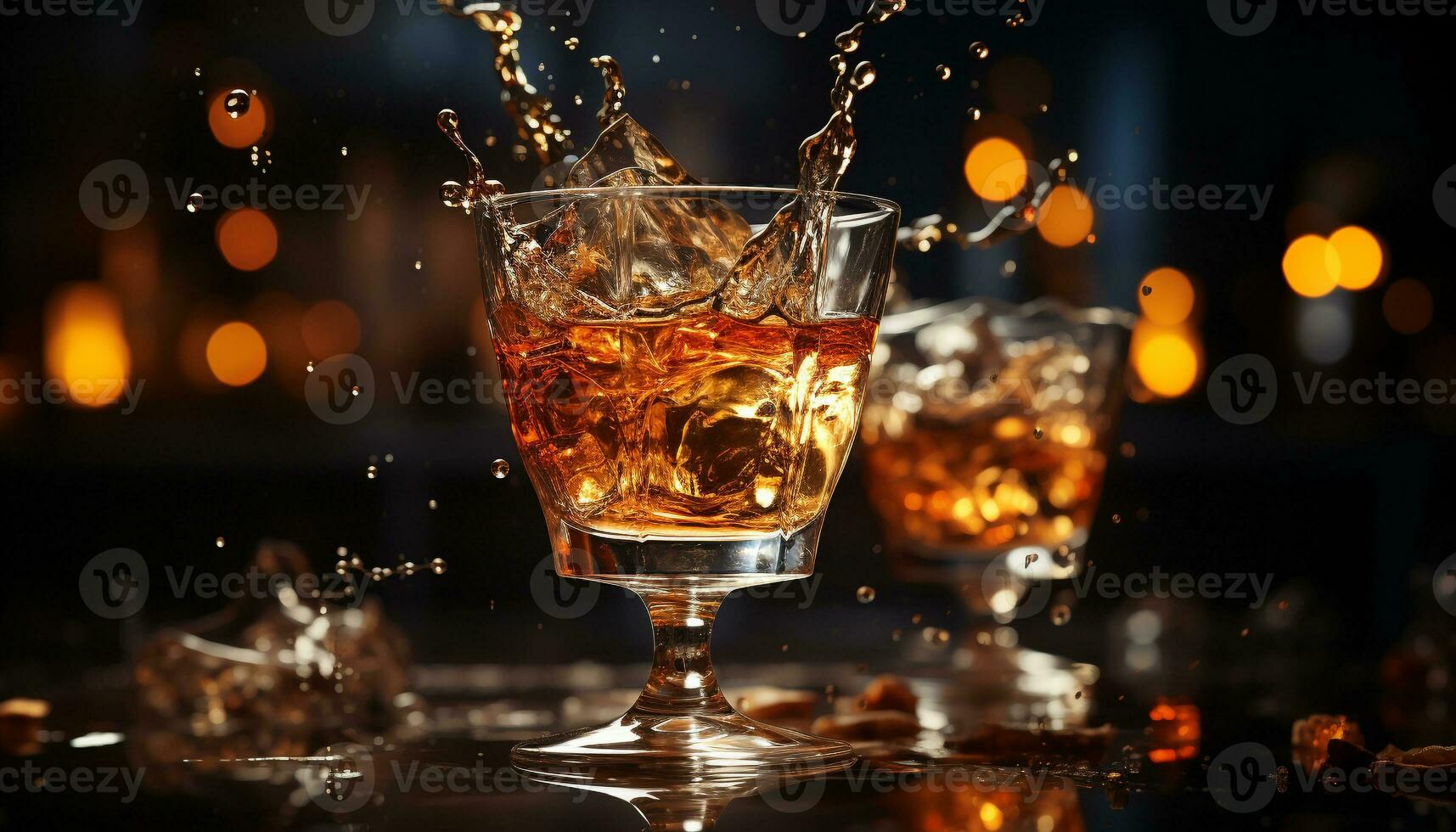 whisky vaso refleja lujo, celebracion, y la vida nocturna en el bar generado por ai foto
