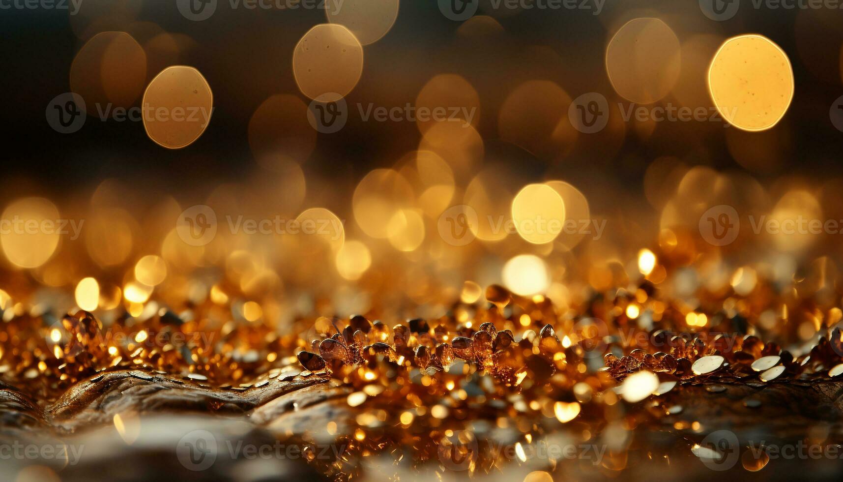 Shiny gold backdrop illuminated nature vibrant colors in abstract celebration generated by AI photo