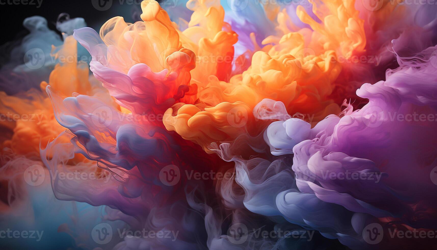 Abstract paint in multi colored ink creates vibrant backgrounds in motion generated by AI photo
