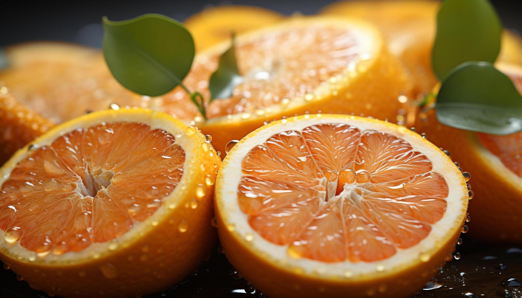 Freshness and nature in a vibrant, juicy, ripe, organic citrus fruit generated by AI photo