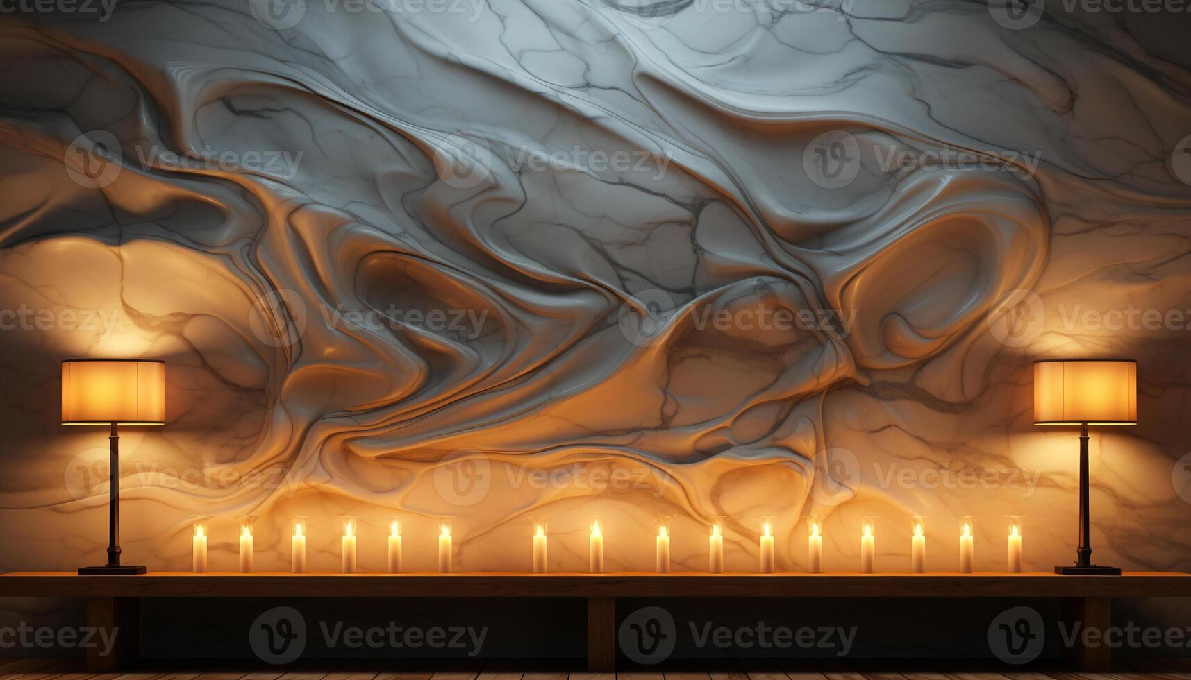 Glowing candle illuminates dark room, creating cozy winter ambiance generated by AI photo