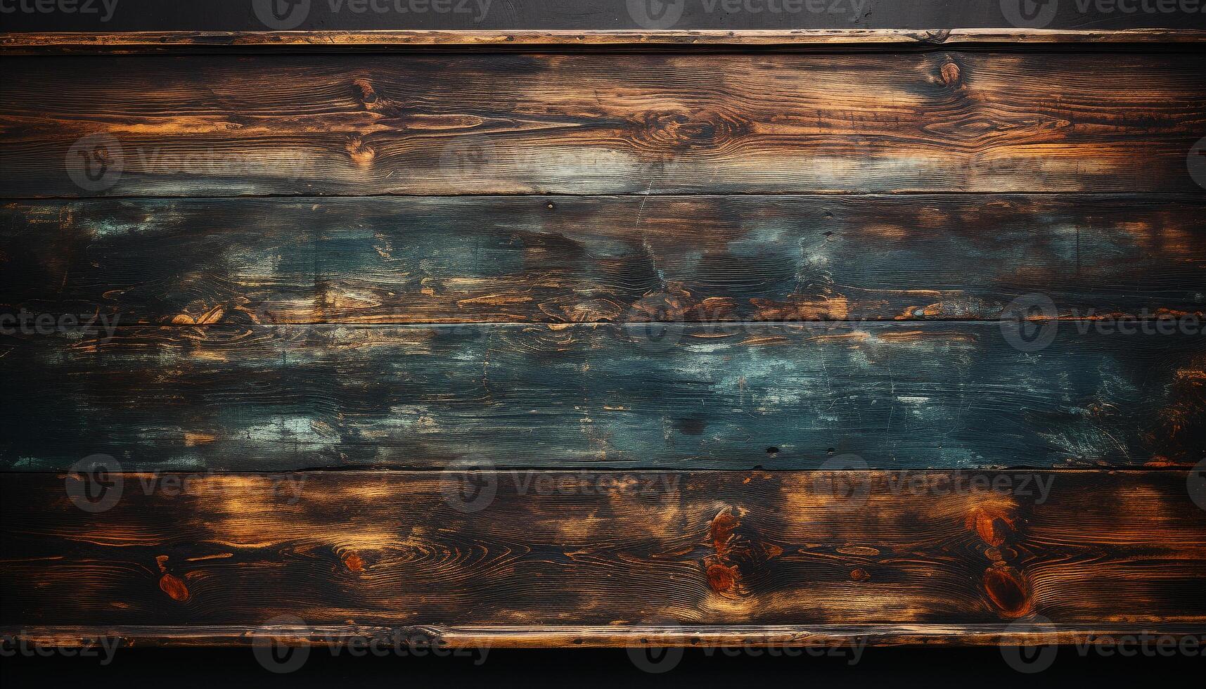 Old, weathered wood plank flooring creates a rustic backdrop generated by AI photo