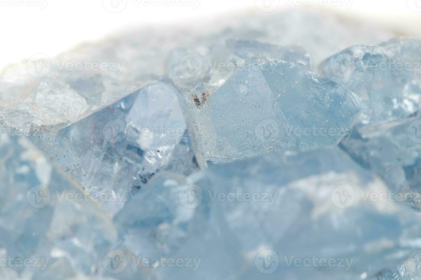 Macro mineral stone Celestine in the breed a white background photo