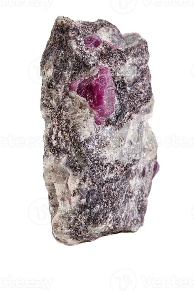 macro mineral stone ruby on a white background photo