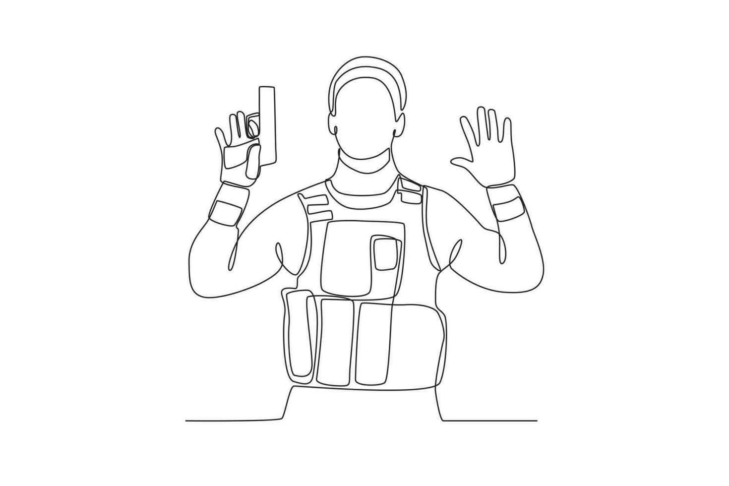 A soldier surrendered vector
