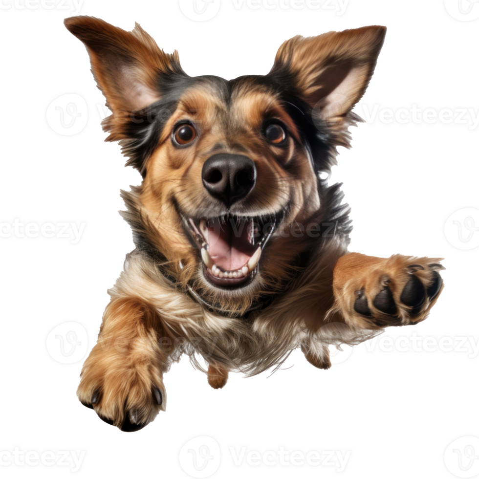 a dog in a jump isolated png