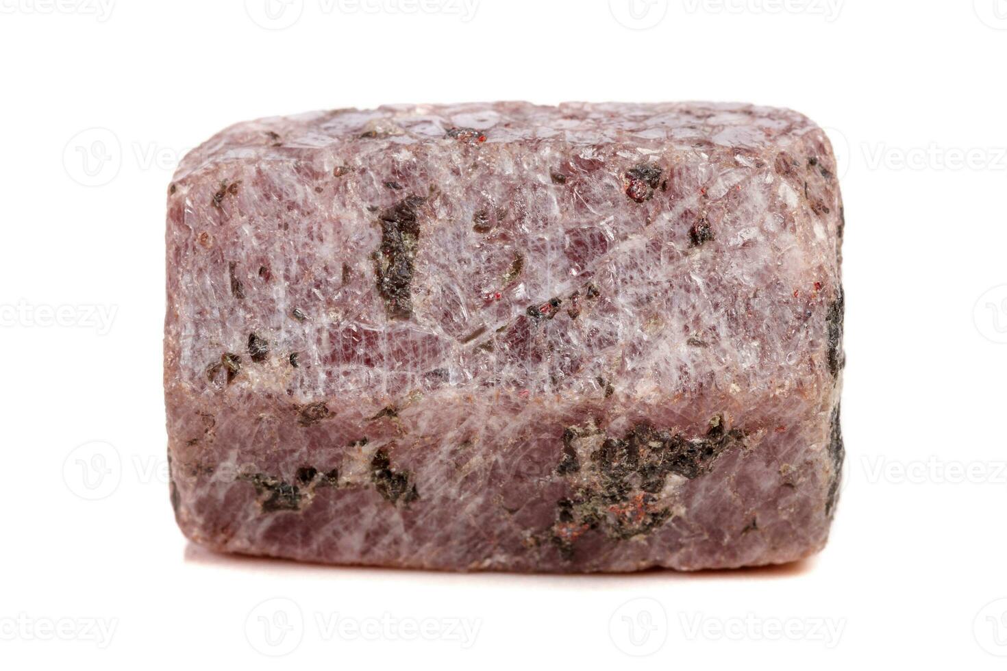 Macro mineral stone Ruby in the breed a white background photo