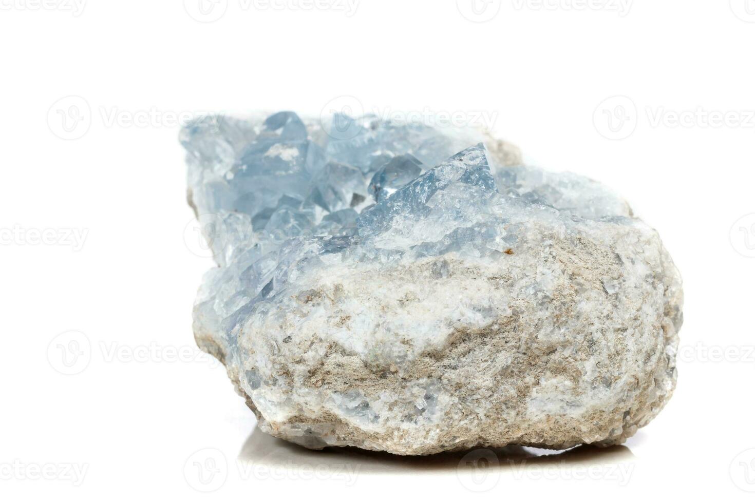 Macro mineral stone Celestine in the breed a white background photo