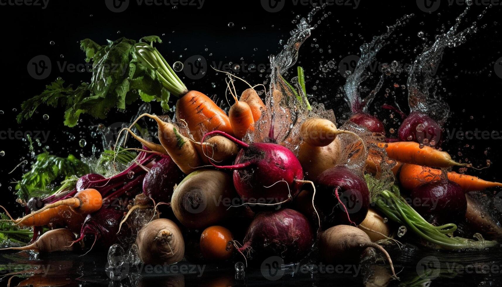 Healthy, fresh vegetable salad with organic ingredients generated by AI photo