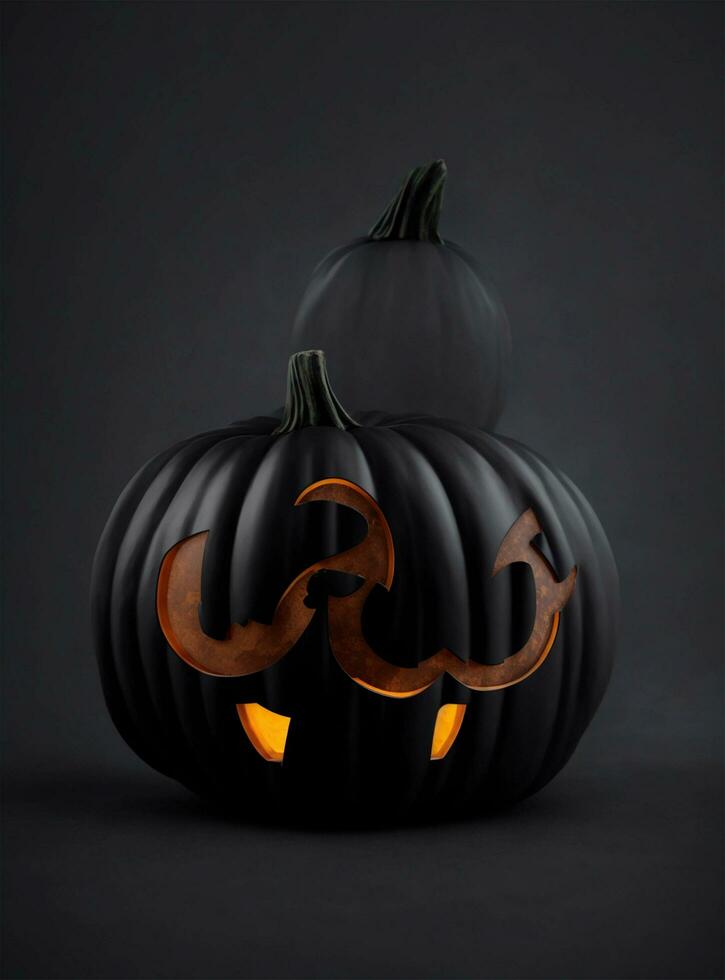 Black pumpkin halloween photo