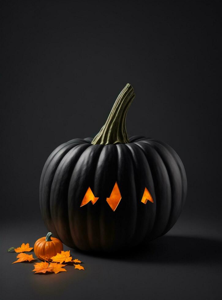 Black pumpkin halloween photo