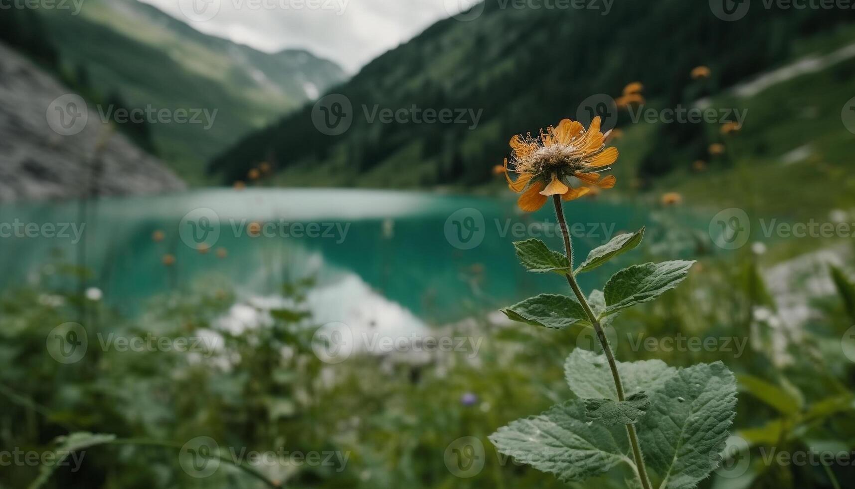 Mountain peak reflects natural beauty in tranquil scene generated by AI photo