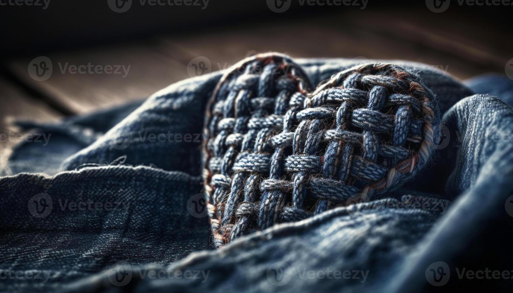 Woven denim jeans, warm for winter weather generated by AI photo