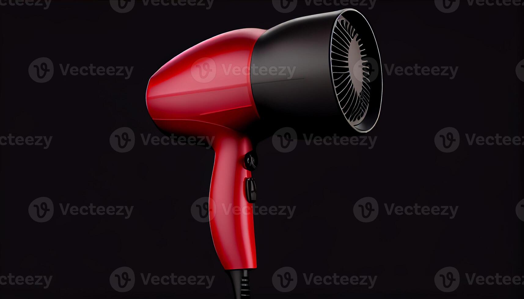 Single object hair dryer blowing metallic design generated by AI photo